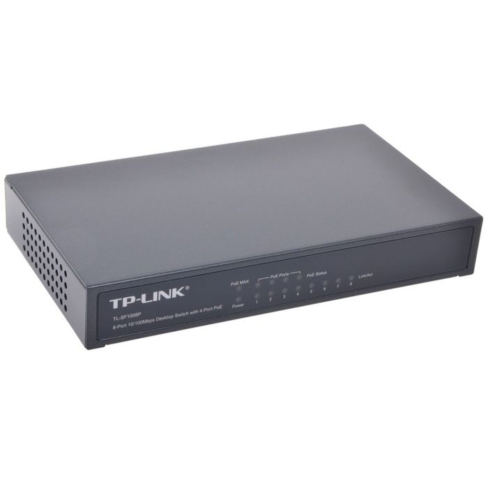 Коммутатор TP-Link TL-SF1008P неуправляемый настольный 8x10/100BASE-TX