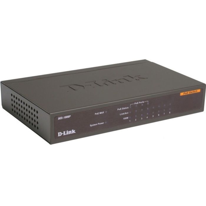 Коммутатор D-Link DES-1008P/C1A неуправляемый настольный 8x10/100BASE-TX