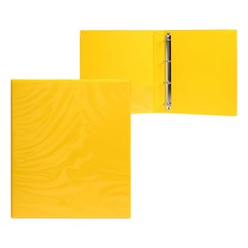 Папка «Панорама», на 4-х кольцах, с передним прозрачным карманом, формат А4, 40 мм, до 250 листов, желтая