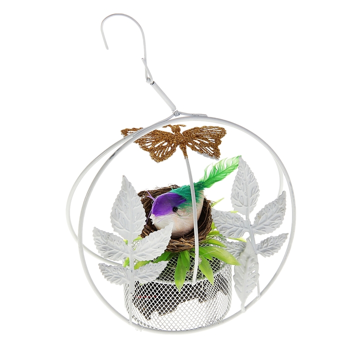 Сувенир музыкальный "Птенец в гнезде", с бабочкой, световой