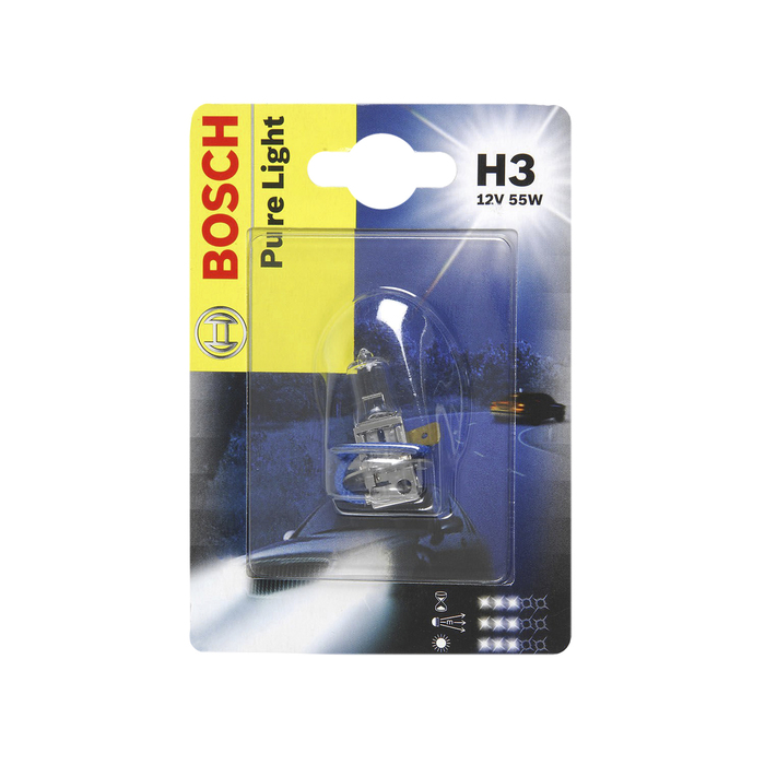 Лампа Bosch STANDARD, H3, 12 В, 55 Вт [блистер], 1987301006