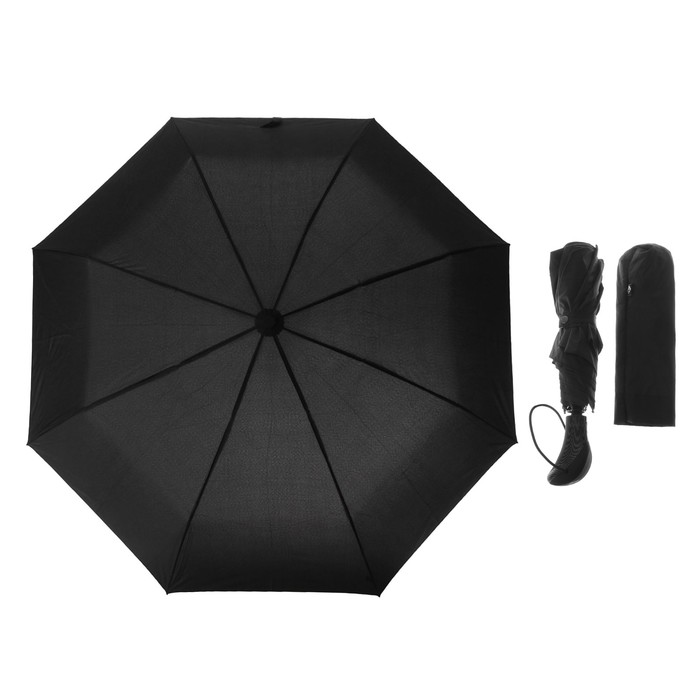 Зонт автоматический, R=63см, цвет чёрный