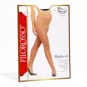 Pantyhose Compression Filorosso for pregnant women, transparent, 40 den, 1 class, color black, size 2