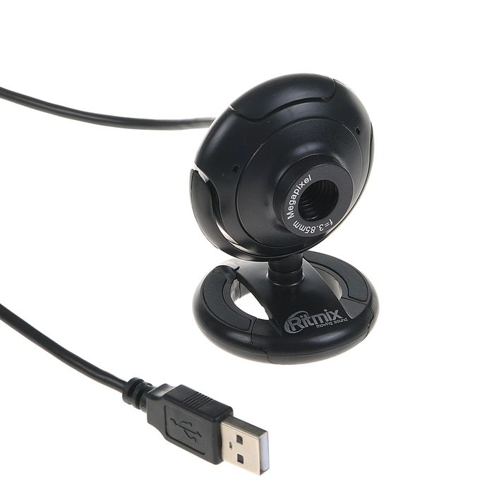 Веб-камера RITMIX RVC-006M, 0.3 МП,  1600х1200, микрофон, черная