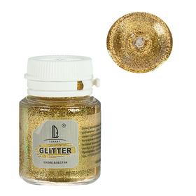 Декоративные блёстки LUXART LuxGlitter (сухие), 20 мл, размер 0.2 мм, золотой