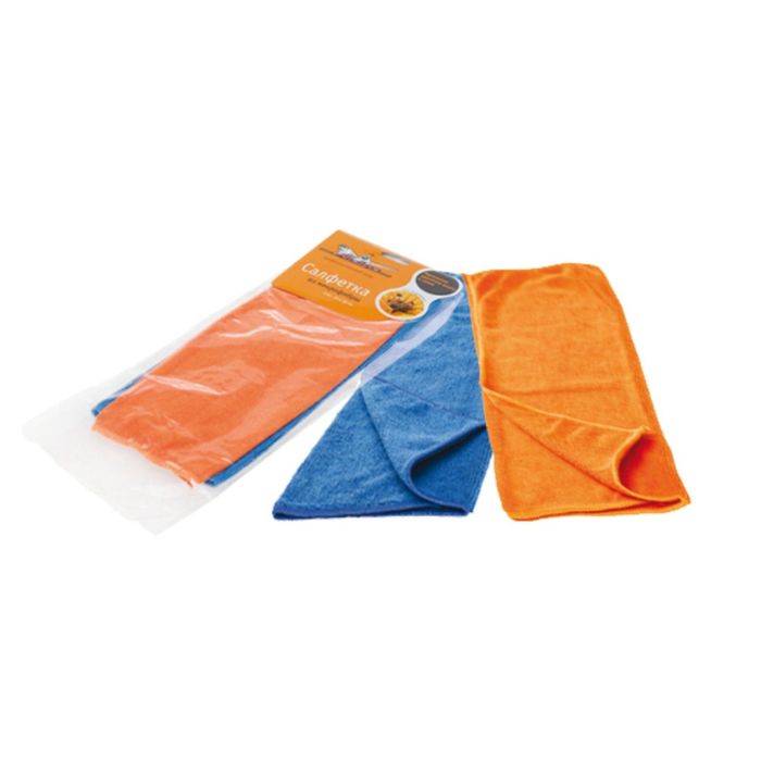 Набор салфеток из микрофибры, синяя и оранжевая 2 шт, 30*30 см Airline AB-V-01