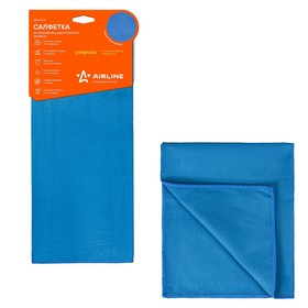 Салфетка из микрофибры двухсторонняя синяя 35*40 см Airline AB-A-01 2448139