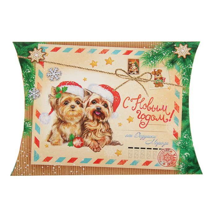 Коробка сборная фигурная "Щенячья почта", 11 х 8 х 2 см