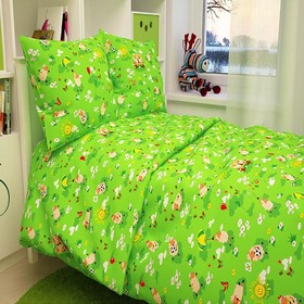 Детское постельное бельё BABY "Овечки", цвет зеленый 112х147 см, 110х150 см, 60х60 см, бязь 142 гр/м Детское постельное бельё BABY "Овечки", цвет зеленый 112х147 см, 110х150 см, 60х60 см, бязь 142 гр/м