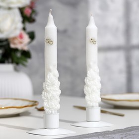Набор Свадебных свечей "Объёмные розы" 2шт/уп белые