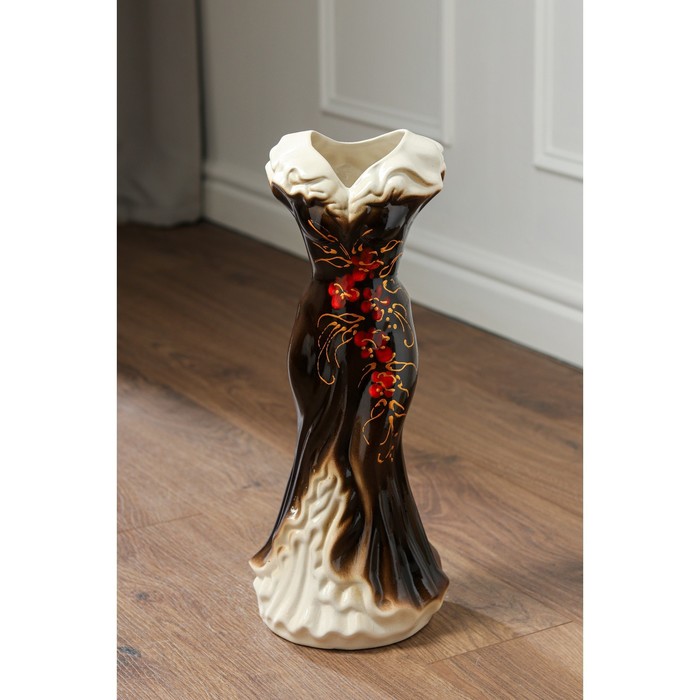 Ваза керамическая "Платье", напольная, цветы, 45 см, микс - фото 8306711