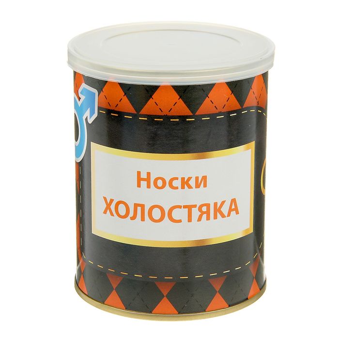 Носки мужские в консервной банке &quot;Холостяка&quot;, 1 пара, чёрные, р. 41-43