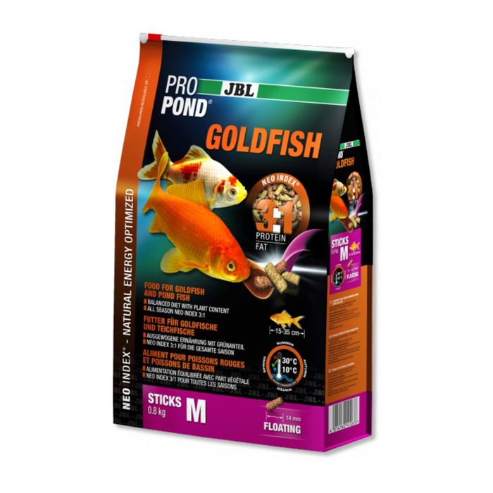 JBL ProPond Goldfish основной корм, плавучие палочки для золотых рыбок среднего размера, 0,4 кг (3 л)