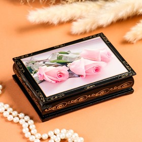 Шкатулка «Розы», 10×14 см, лаковая миниатюра