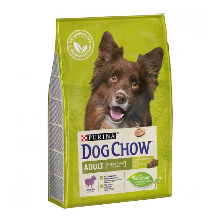 Сухой корм DOG CHOW для собак, ягненок, 800 г