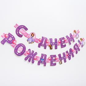 Гирлянда на люверсах "С Днем Рождения!", Принцесса София, дл. 235 см