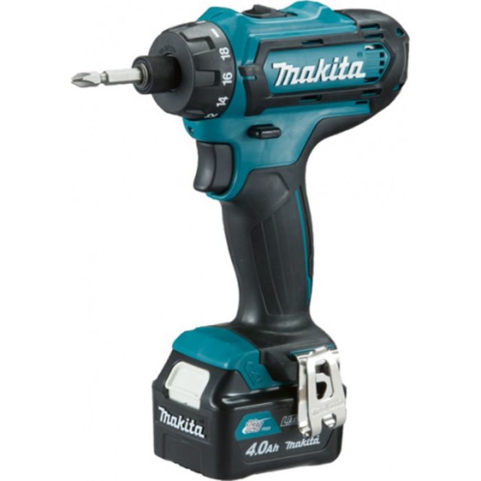 Дрель-шуруповерт Makita DF031DWME, 10.8В,2х4Ач,6-ти гран 1/4&quot;,0-450/1700об/м