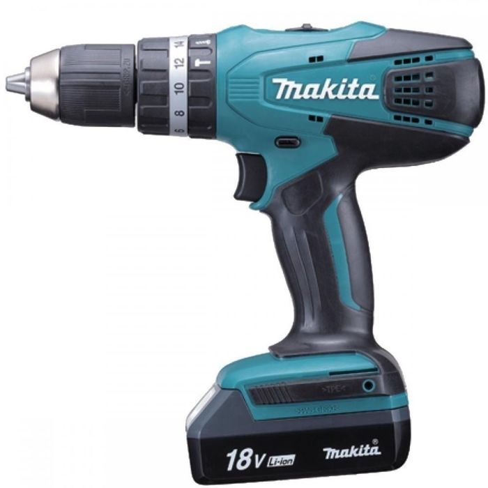 Дрель-шуруповерт Makita НР 457 DWE, 18В,2х1.5Ач,БЗП-13мм,0-400/1400об/м