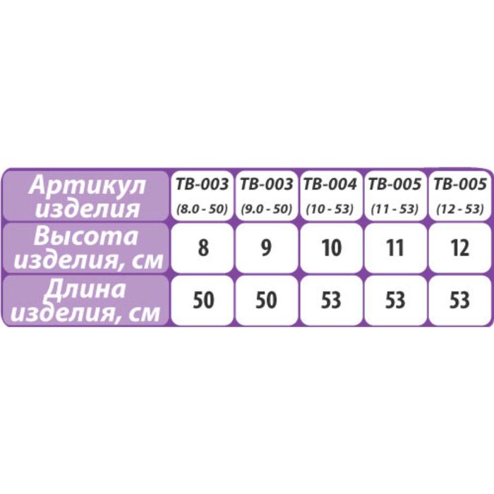 Артикул 3. Бандаж шейный Тривес Evolution ТВ-003/ТВ-004/ТВ-005 для взрослых. ТВ-003.9 бандаж. Бандаж шейный Медиана 51.01 Размерная сетка.