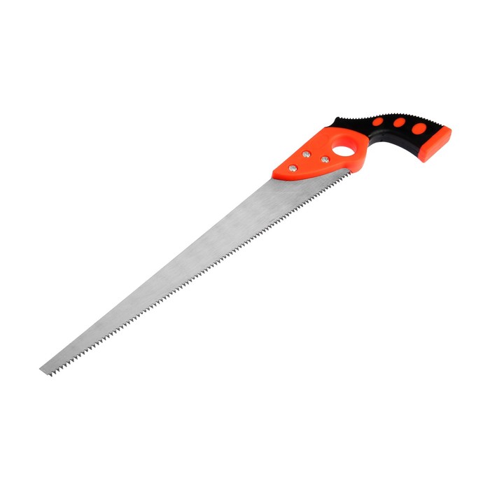 Ножовка по дереву LOM, выкружная, обрезиненная рукоятка, каленый зуб, 7-8 TPI, 350 мм