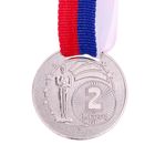 Медаль призовая, 2 место, серебро, d=3,5 см - фото 7952384
