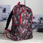 Рюкзак молодёжный на молнии, 2 отдела, 3 наружных кармана, цвет чёрный/красный