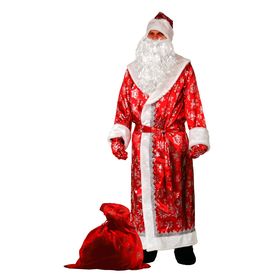 Карнавальный костюм «Дед Мороз», сатин, р. 54-56, цвет красный