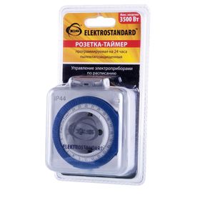 Розетка-таймер Elektrostandard TMH-M-2 ES, механическая, 24-часовая программа, IP44