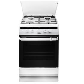 Плита Hansa FCGW51050, газовая, 4 конфорки, 70 л, газовая духовка, белая