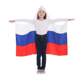 Накидка детская «Триколор» с капюшоном, рост 122-140 см в Донецке