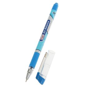 Ручка шариковая Flair Air-Balance, узел-игла 0.7 мм, резиновый упор, масляная основа, металлический зажим, стержень синий