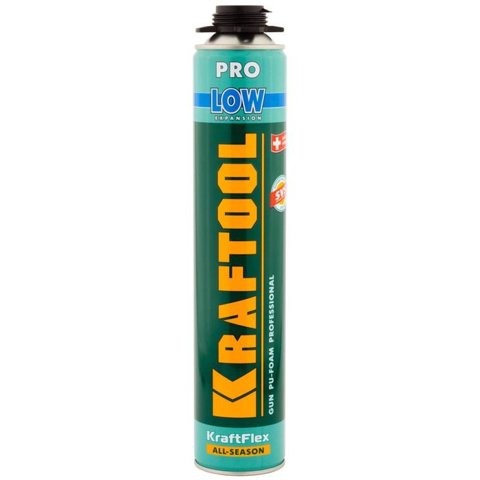 Пена KRAFTOOL KRAFTFLEX PREMIUM PRO LOW, проф., монтажная, пистолетная, всесезонная, 800мл