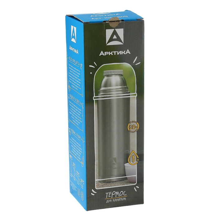 Термос "Арктика", 1 л, с узким горлом, вакуумный