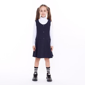Школьный сарафан для девочки, цвет синий, рост 122