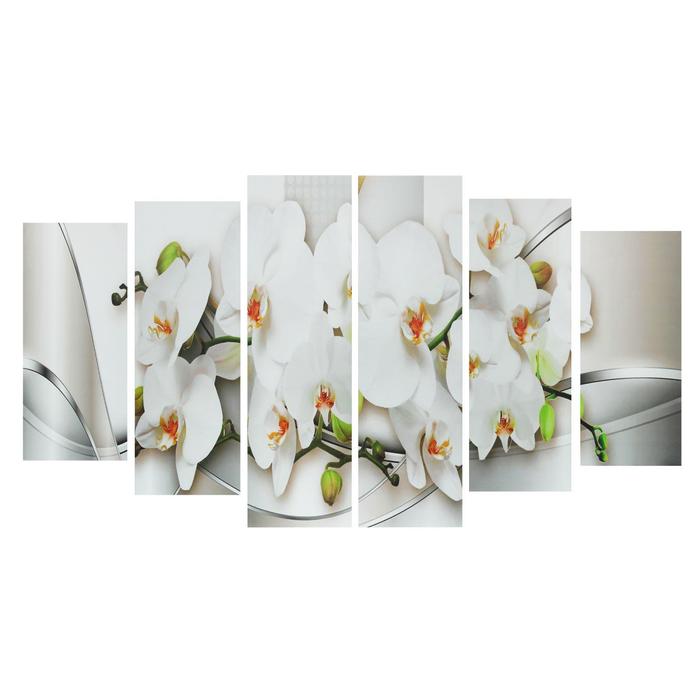 Картина модульная на подрамнике "Белые Орхидеи" 2-25*57,5; 2-25*74,5; 2-25*84,5,150*84,5см - фото 8307250