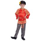 Русский народный костюм для мальчика "Хохлома с золотом", р-р 60, рост 116 см - фото 106976706