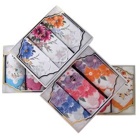 Набор женских носовых платков в коробке (3шт) ЭТНИКА, 30х30, цвет МИКС