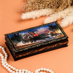 Шкатулка - купюрница «Тройка», 8,5×17 см, лаковая миниатюра