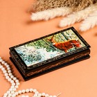 Шкатулка - купюрница «Охота», 8,5×17 см, лаковая миниатюра Шкатулка - купюрница «Охота», 8,5×17 см, лаковая миниатюра