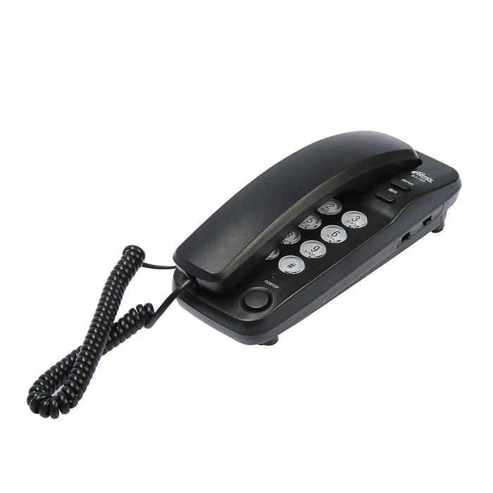 Проводной телефон Ritmix RT-100, настольно-настенный, Hi-Low, световой индикацией, черный - фото 797819145