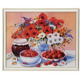 Картина "Варенье и цветы" 35х28 (38*31) см