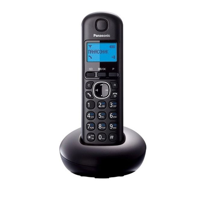 Телефон Panasonic KX-TGB210 RUB DECT АОН, 1 трубка, монофония, монохромный, чёрный