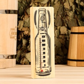 Деревянный термометр д/бани "Бутылка", жидкостный,