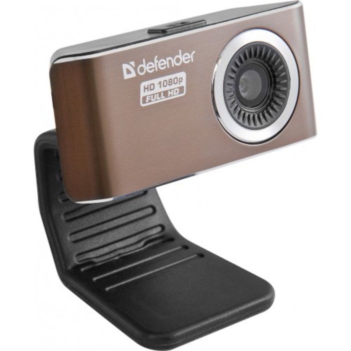 Веб-камера DEFENDER G-lens 2693, 2МП, 1920 х 1080p, FullHD, коричневая