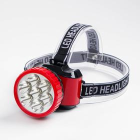 Фонарик налобный, аккумуляторный, 7 LED, 2 режима, микс, 7х9 см 1779690