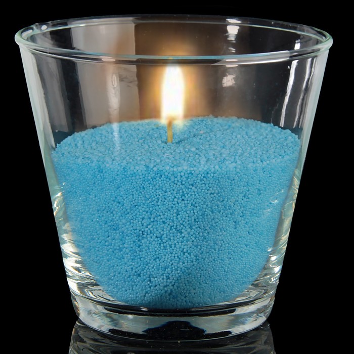 Свечной песок голубой 0,45кг + 3 фитиля