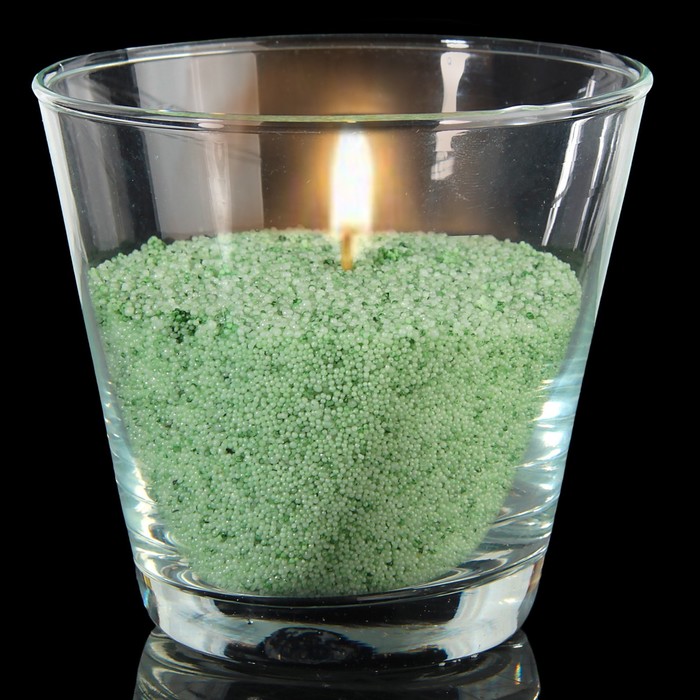 Свечной песок зелёный 0,45кг + 3 фитиля