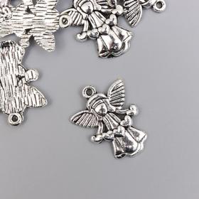 Декор металл для творчества "Ангел с гирляндой из сердец" А16189) 2,2х1,7 см