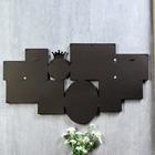 Фоторамка пластик на 10 фото 10х10, 10х15, 13х18, 15х20, 20х25 см "Корона" чёрная 45х80 см - фото 799594485