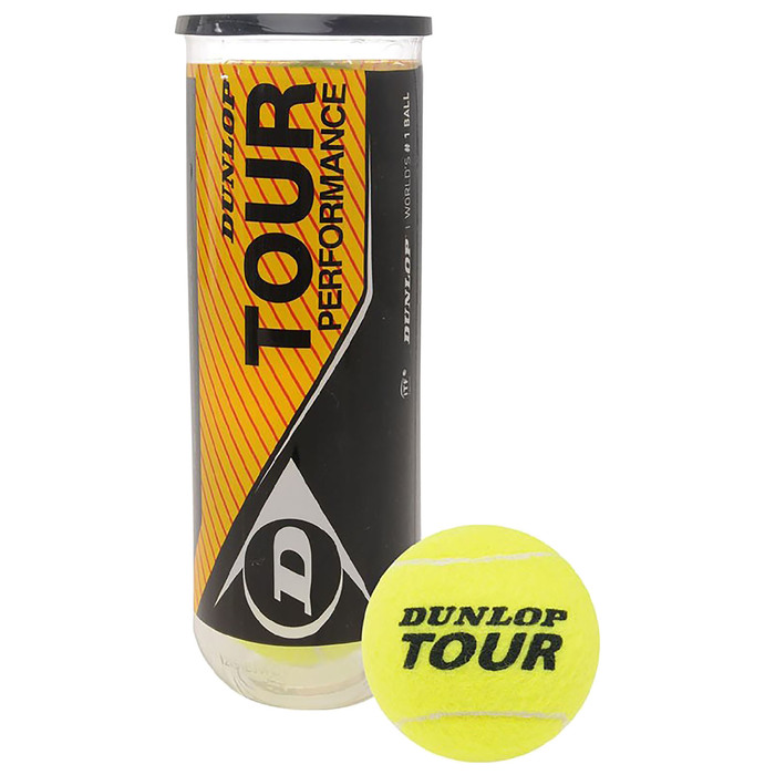 Мяч теннисный Dunlop Tour Performance 3B, набор 3 штуки, одобрено ITF,FFT, натуральная резина, сукно